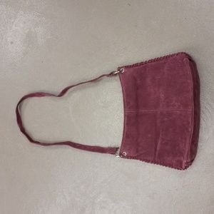 Genuine Suede Leather Wine Colored, Shoulder Bag